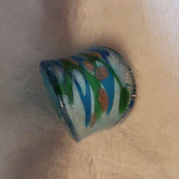 NWOT Murano blue, green, silver, and gold ring 💍 - Picture 3 of 10